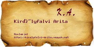 Királyfalvi Arita névjegykártya